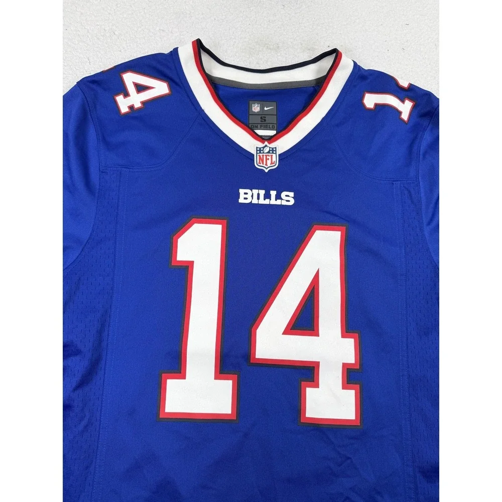 Buffalo Bills Football Jersey Mens Small Blue NFL Nike Diggs 14 On Field